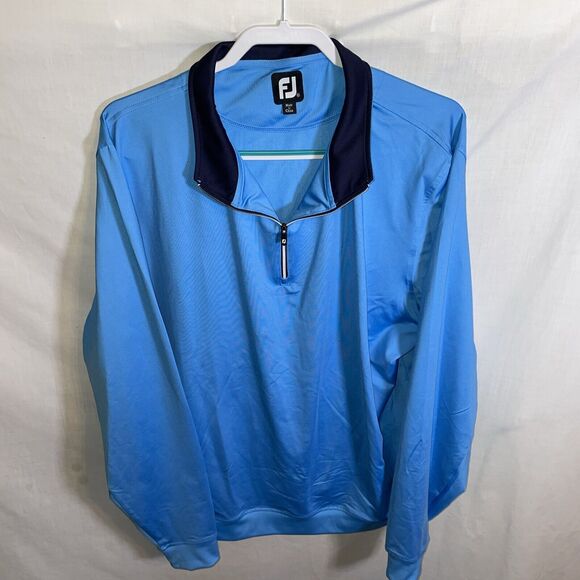 Footjoy Men’s Track Jacket Size XL Blue Zip Collar Golf Athleisure Tennis - Picture 1 of 13